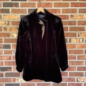 Vintage 80’s Outlayers Faux Fur Art Deco Style Black Size
